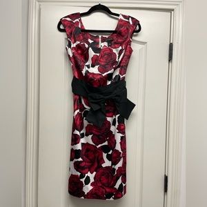 WHBM Size 2 red floral dress